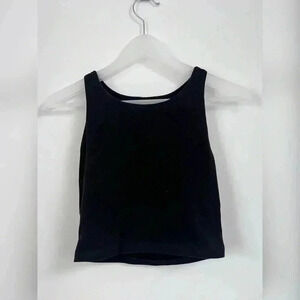 Kookai Black Crop Top with Keyhole Back